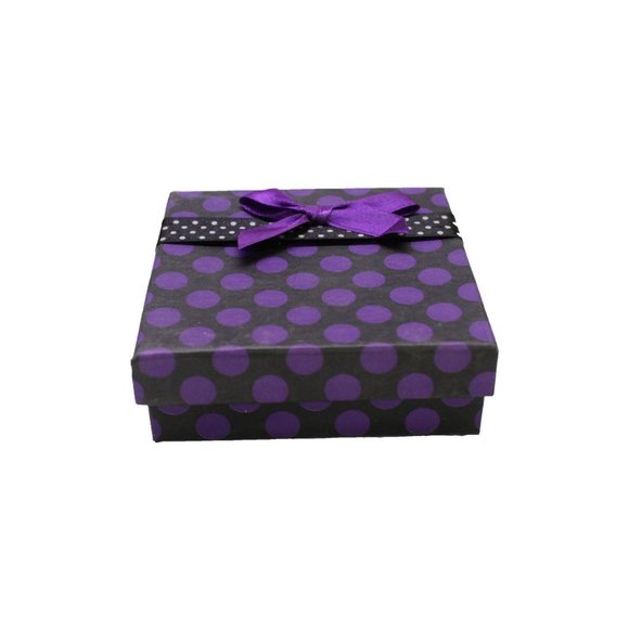 Polka Dot Square Jewllery Box with Bow - Picture 9 of 9